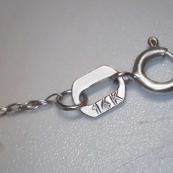 Solid 14k White Gold Genuine Diamonds Filigree Cross Necklace 18" New WOT - Picture 11 of 12